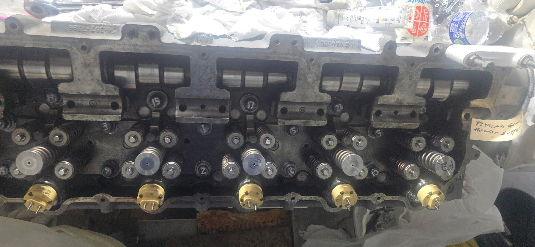 Marine diesel cylinder head valvetrain rebuild and overhaul